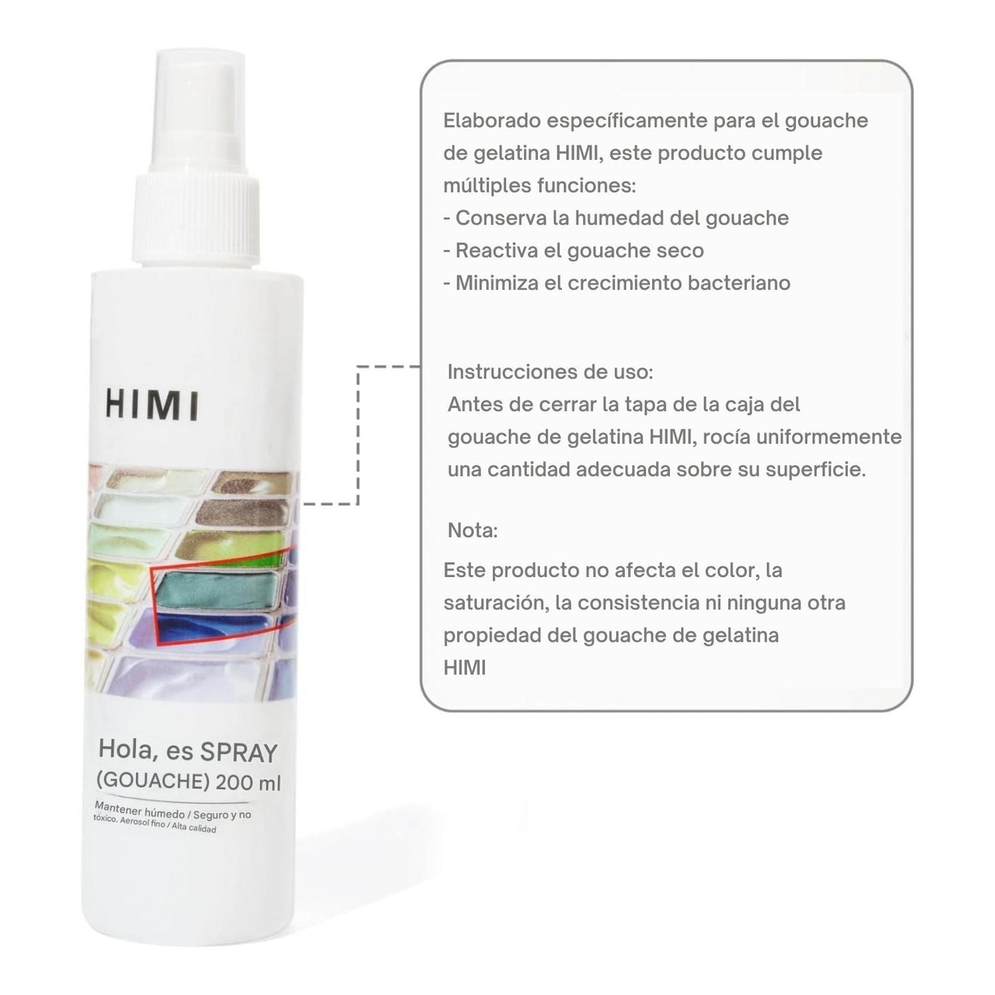 Spray antihongos e hidratante para Pintura Gouche 100ml HIMI