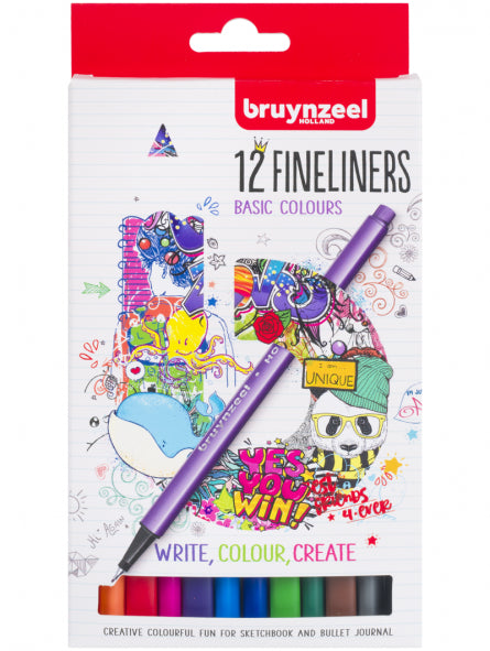 Marcadores Punta Fina Bruynzeel Set 12 Colores
