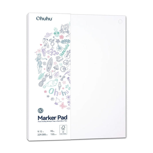 SKETCHBOOK BLOCK PARA MARCADORES DE ALCOHOL "Marker Pad" OHUHU (22.9 x30.5cm, 60 hojas 150g)