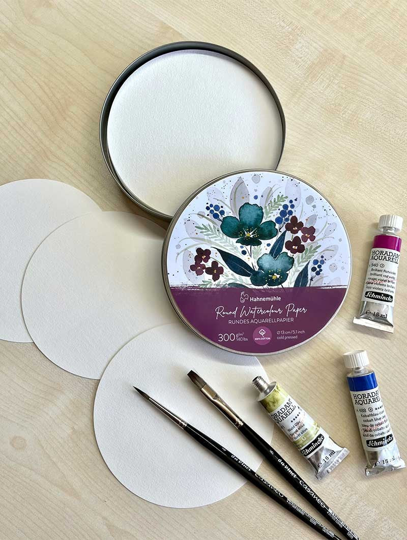Papel Acuarela Redondo Hahnemuhle Caja 30 Hojas
