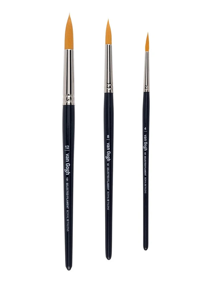 Pincel Acuarela Redondos - Van Gogh set 3u. (N° 4-8-12)
