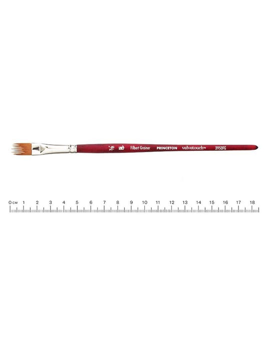Pincel Técnica Mixta Princeton Velvetouch - Avellanado Puntas N°3/8'' (Filbert Grainer)