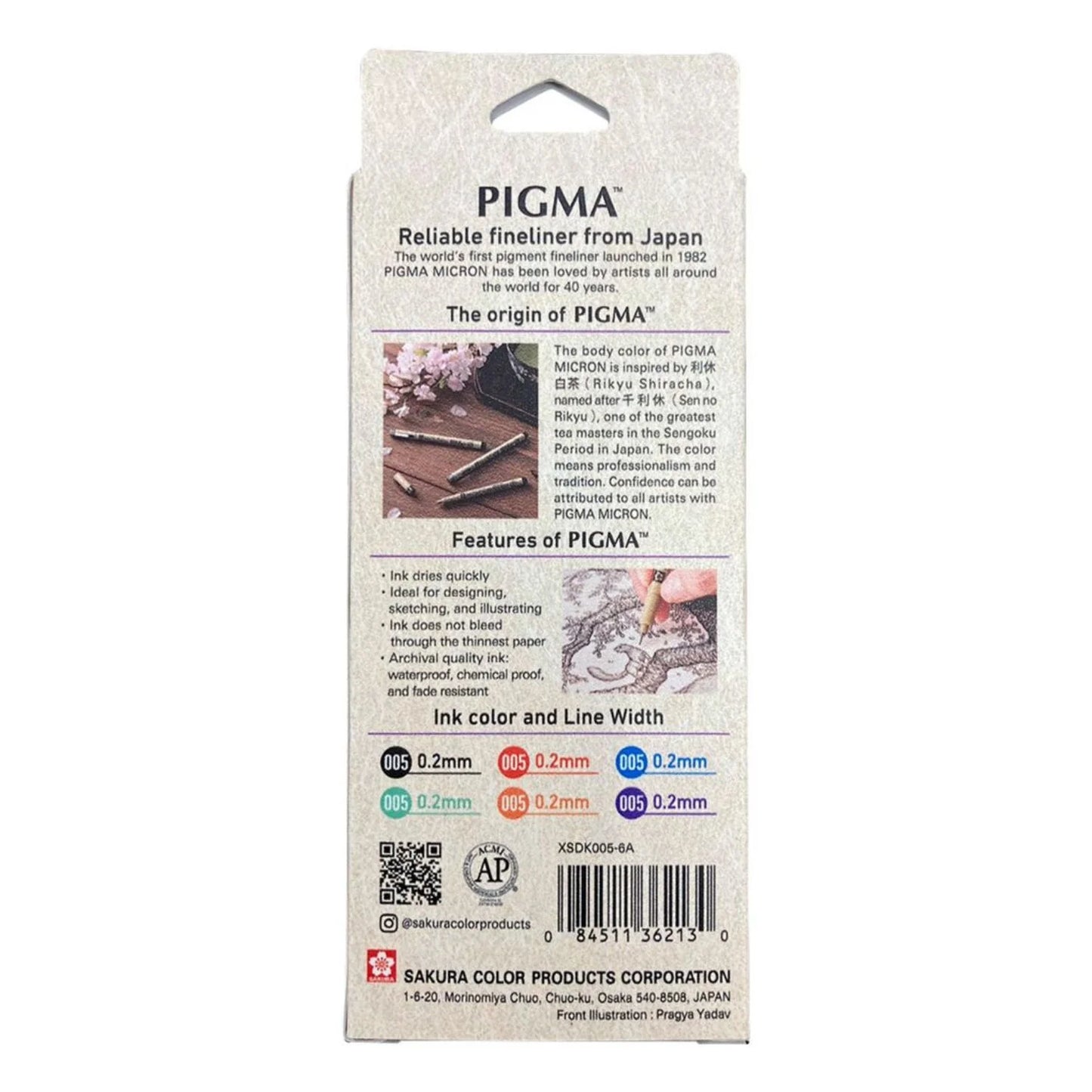 Sakura Pigma Micron - Set 6 Tiralíneas Color Sketch Set 005