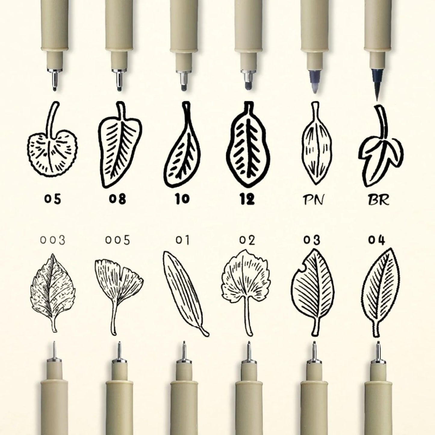 Sakura Pigma Micron - Set 6 Tiralíneas Negros 003 005 01 03 05 08