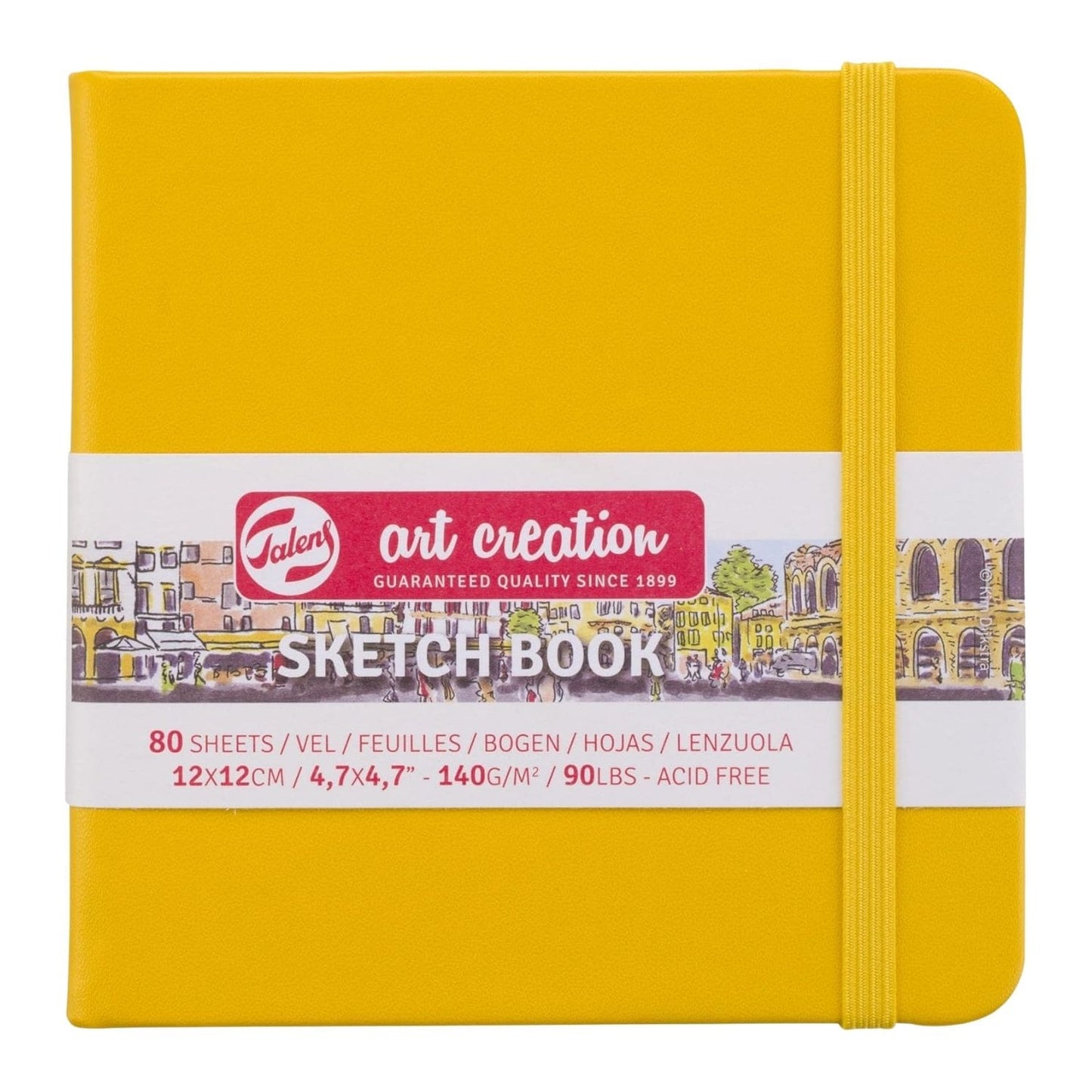 Cuaderno Vertical color amarillo dorado con hojas blancas de 9cm x 14cm