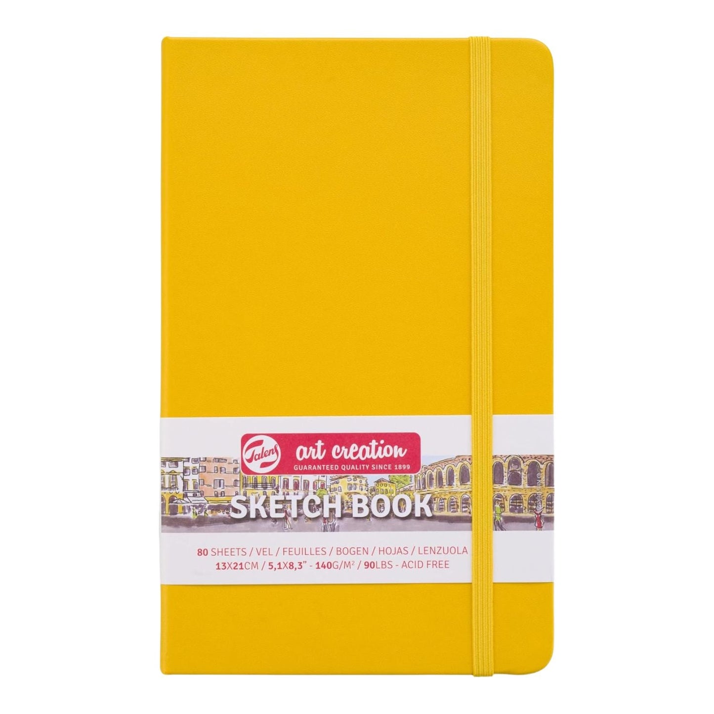 Cuaderno Vertical color amarillo dorado con hojas blancas de 13cm x 21cm
