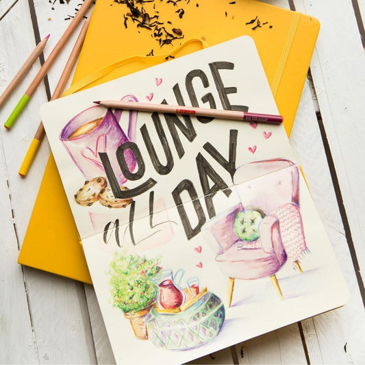 Libreta Sketchbook Art Creation Amarillo Dorado 80 Hojas 140 g/m2