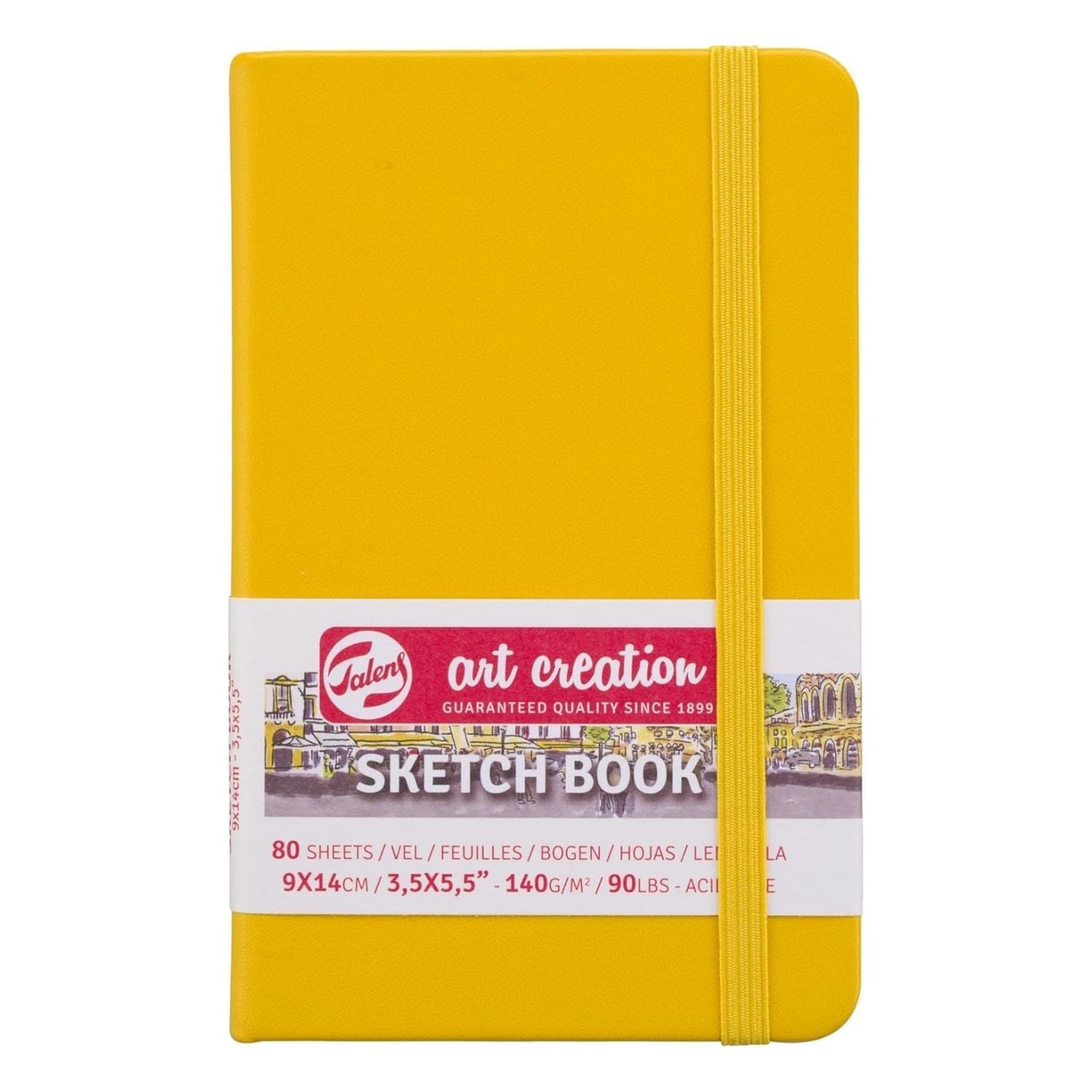 Cuaderno Vertical color amarillo dorado con hojas blancas de 12cm x 12cm