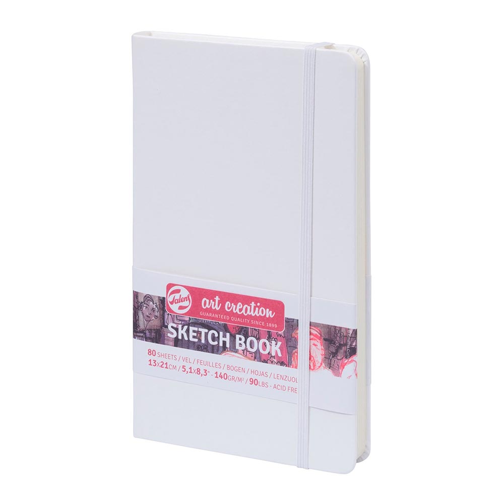 Cuaderno Vertical color blanco con hojas blancas de 13cm x 21cm