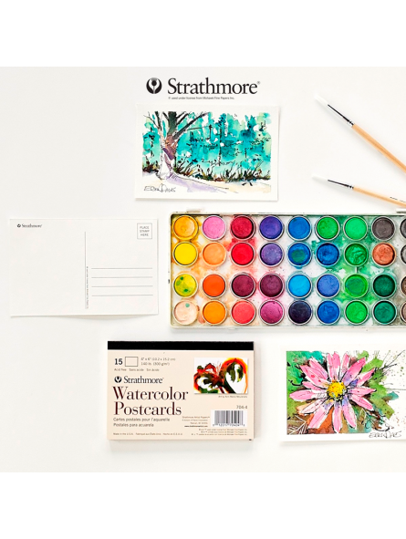 Tarjetas Postales de Acuarela Strathmore 300gr 10.2x15.2cm 15 Hojas
