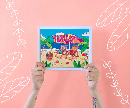 Libro para colorear "Gatitos in love" por Alejandra Lopez