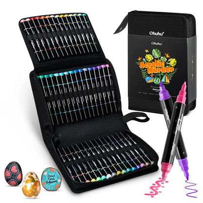 Pack Acrilico Ohuhu: 90 Marcadores Acrílicos Kakaako + Marker Pad Ohuhu antisangrado