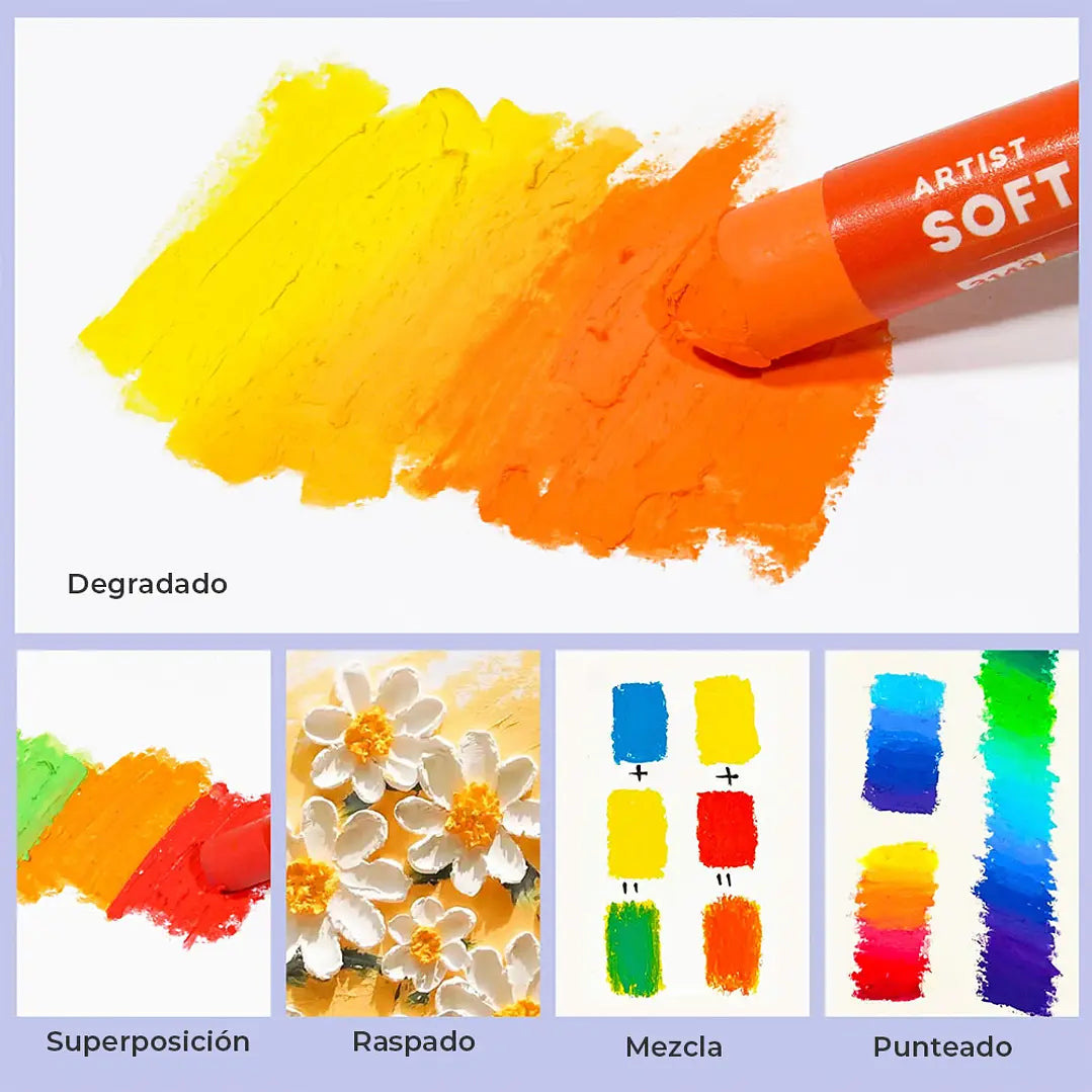 Arrtx Pasteles al óleo Soft 48 colores