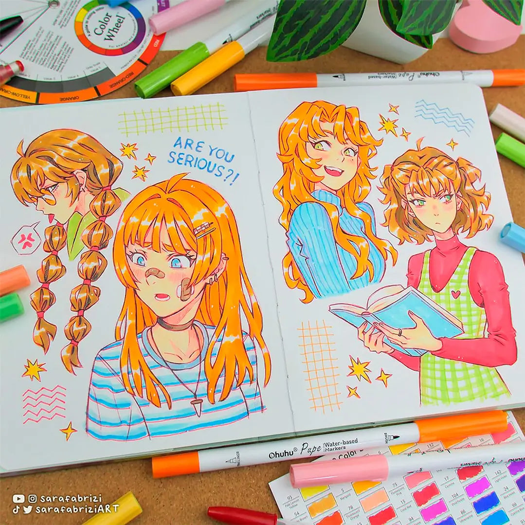 Set Ohuhu "Pupe" marcadores al agua Paper Friendly 60 Colores