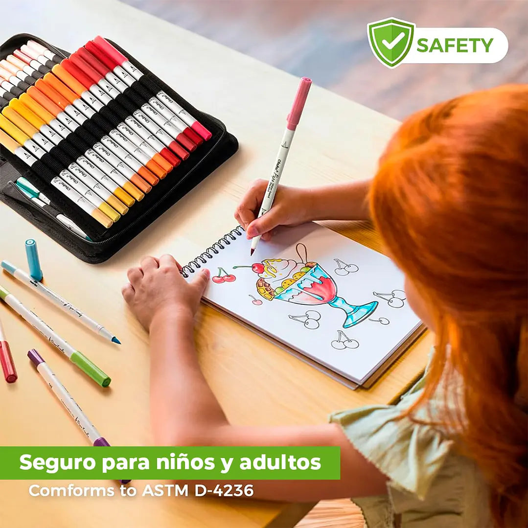Set Ohuhu "Pupe" marcadores al agua Paper Friendly 60 Colores