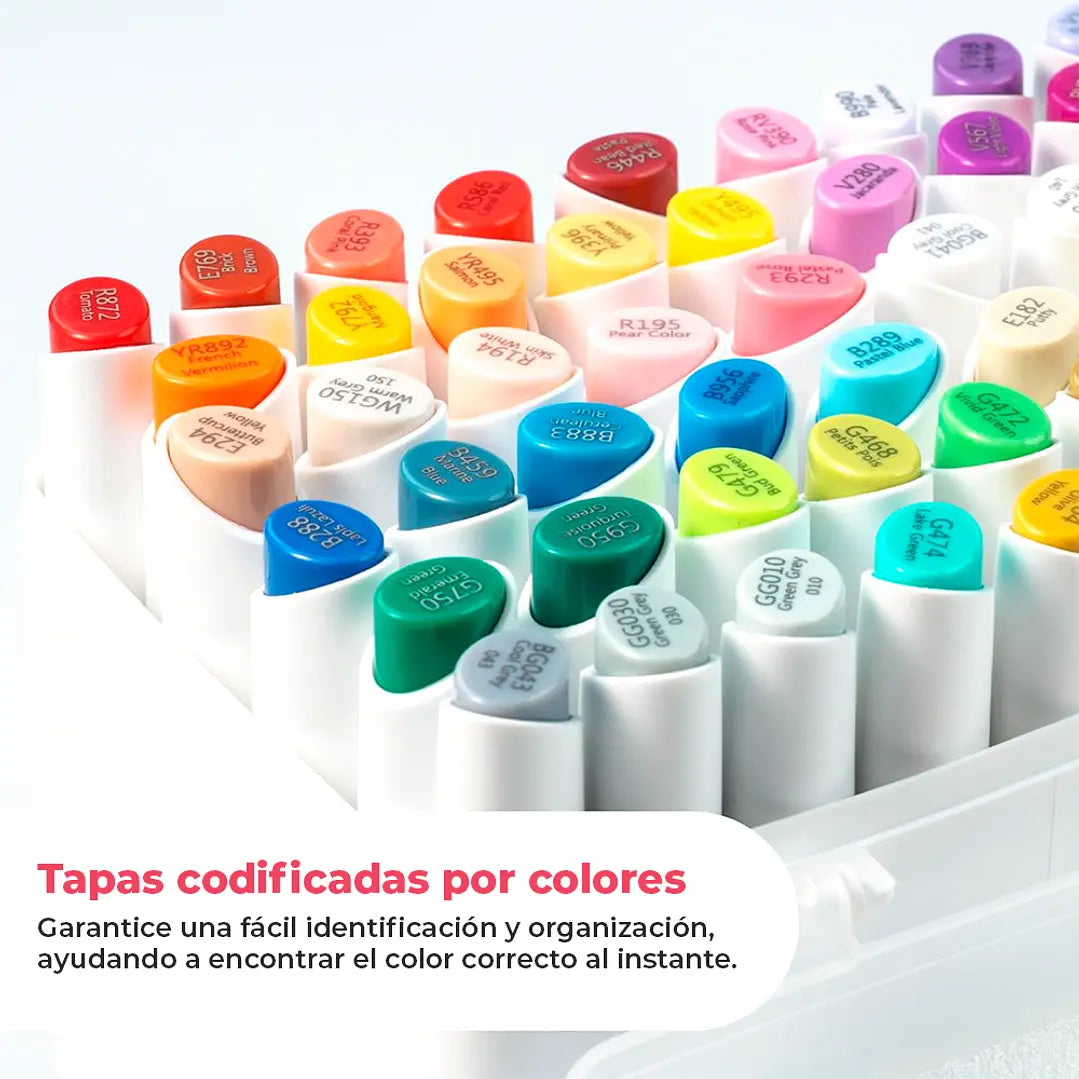 Marcadores base alcohol 60 colores KAALA B (Pincel mini y biselada)