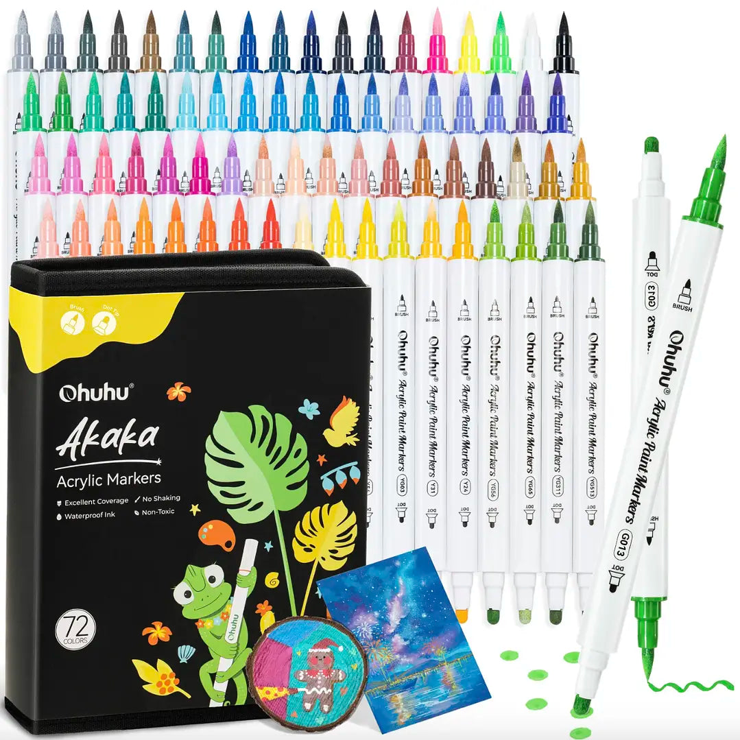 AKAKA ESTUCHE 72 MARCADORES ACRÍLICOS OHUHU