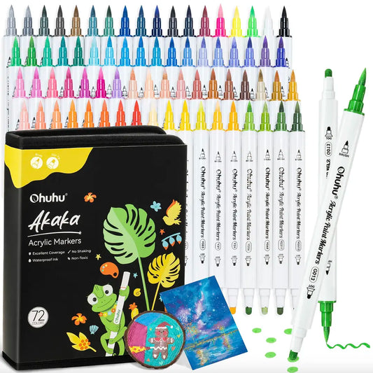 AKAKA ESTUCHE 72 MARCADORES ACRÍLICOS OHUHU