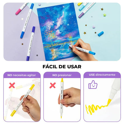 AKAKA ESTUCHE 72 MARCADORES ACRÍLICOS OHUHU