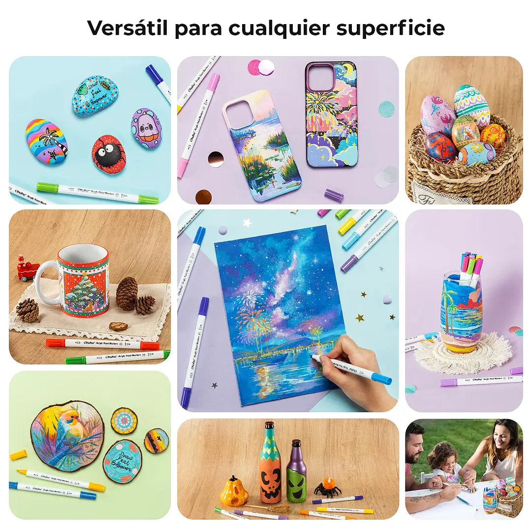AKAKA ESTUCHE 72 MARCADORES ACRÍLICOS OHUHU