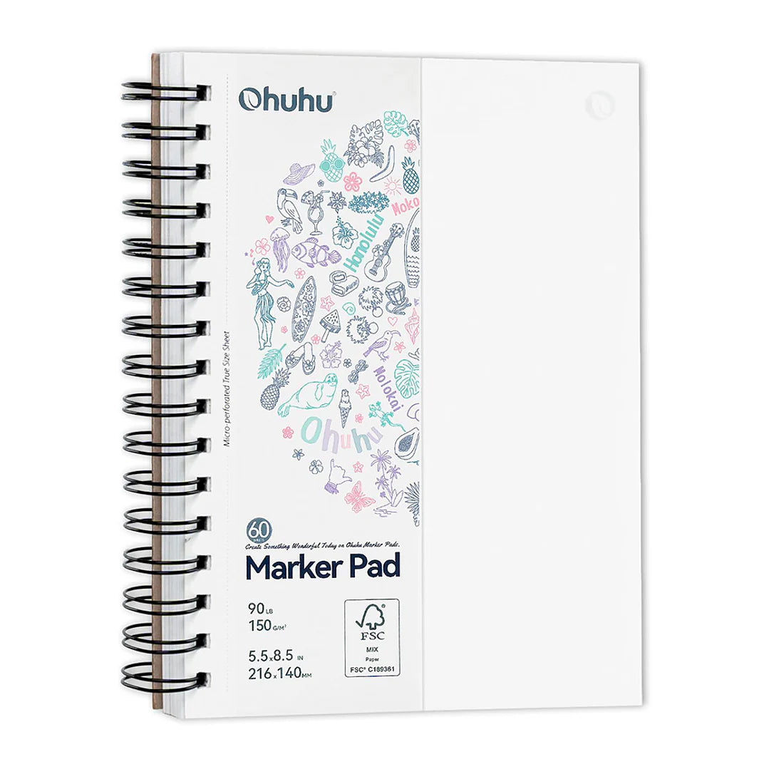 Pack Acrilico Ohuhu: 90 Marcadores Acrílicos Kakaako + Marker Pad Ohuhu antisangrado