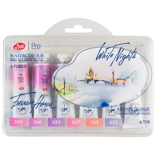 WhiteNights - Acuarela en Tubo - 6 Colores Rosas - 10 Ml