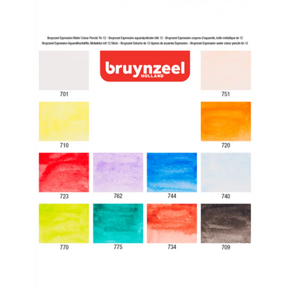 Bruynzeel - Lapices Acuarelables Expression - 12 Colores