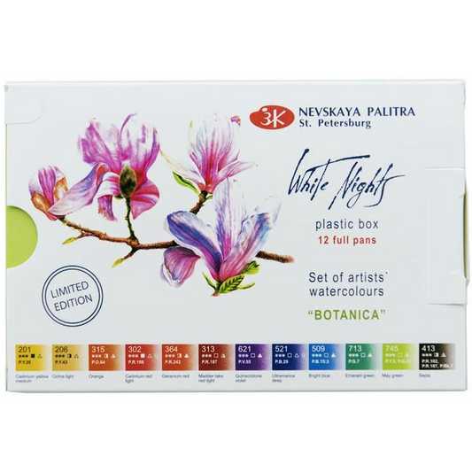 Acuarelas White Night 12 colores botanicos