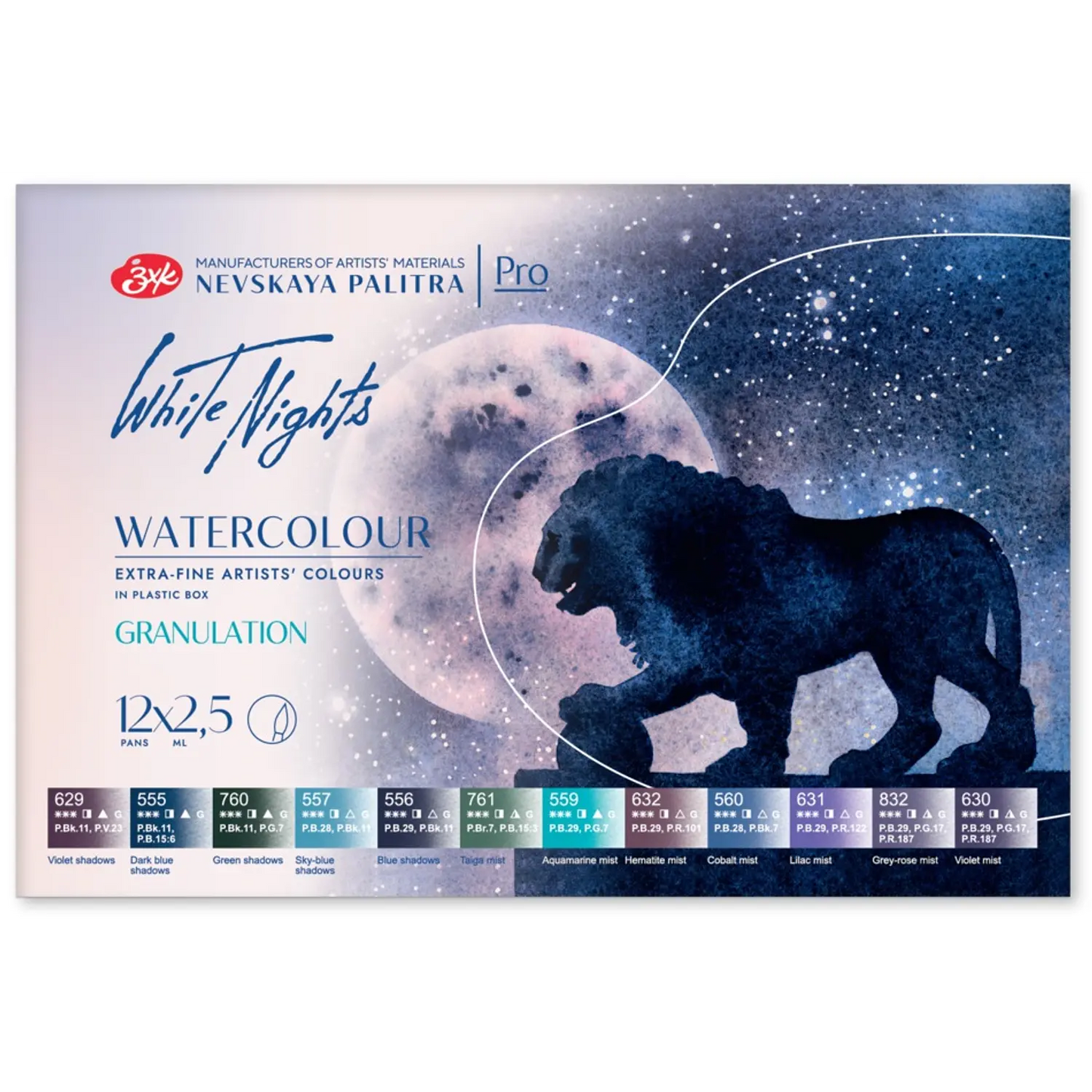 Acuarelas White Nights 12 colores granulados