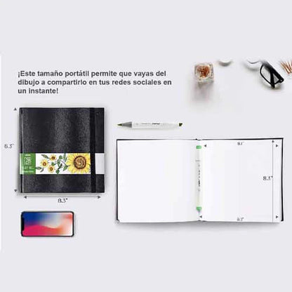 sketchbook Ohuhu 21 x 21 78 hojas