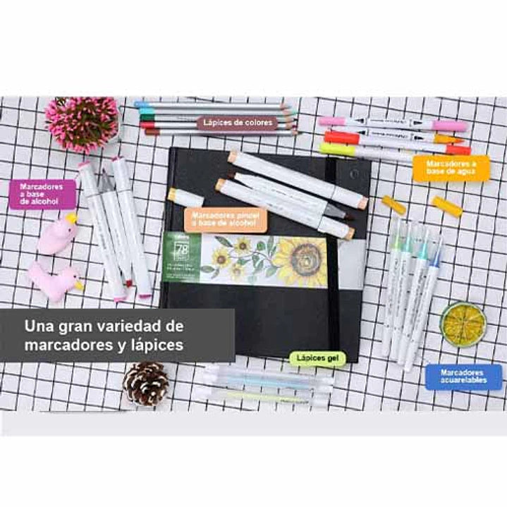 sketchbook Ohuhu 21 x 21 78 hojas