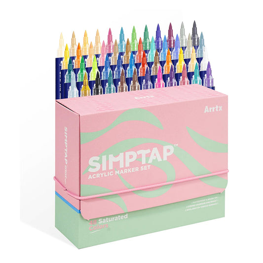Marcadores acrilicos punta pincel Arrtx SIMPTAP 48 colores saturados