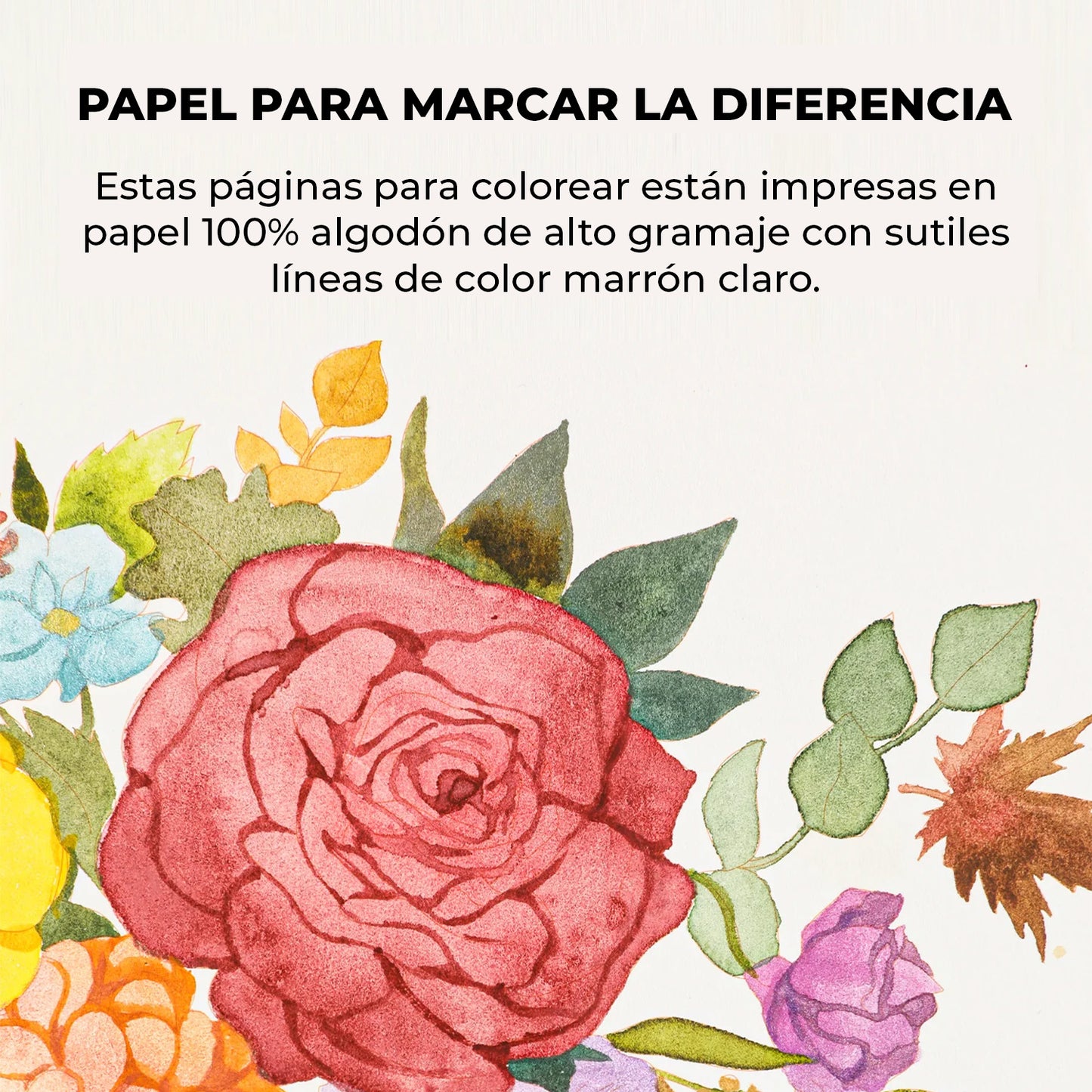LIBRO PARA COLOREAR DE ACUARELA CON TEMÁTICA OTOÑAL (15 HOJAS 300 GSM) Grabie