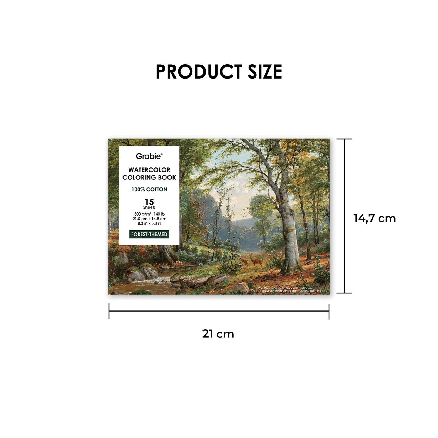 LIBRO PARA COLOREAR DE ACUARELA CON TEMÁTICA BOSQUE (15 HOJAS 300 GSM) Grabie