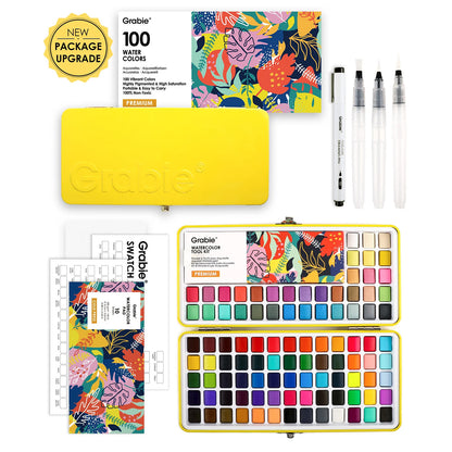 Set de Acuarela premium TODO EN UNO de 100 colores