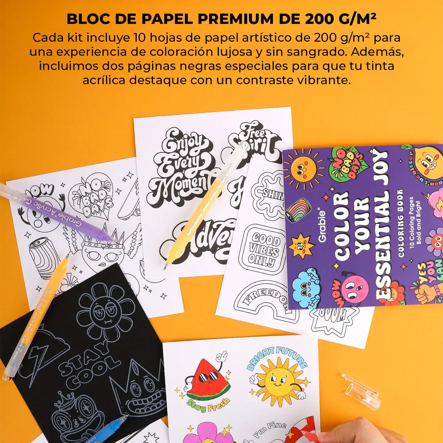 Grabie Bold & Bright – Edición Summer (12 Lápices de Gel + Block)