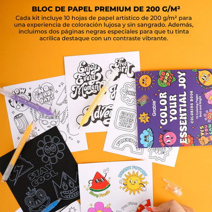 Grabie Bold & Bright – Edición Summer (12 Lápices de Gel + Block)