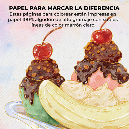 LIBRO PARA COLOREAR ACUARELA 100% ALGODON TEMÄTICA REPOSTERÍA (15 HOJAS 300 GSM)