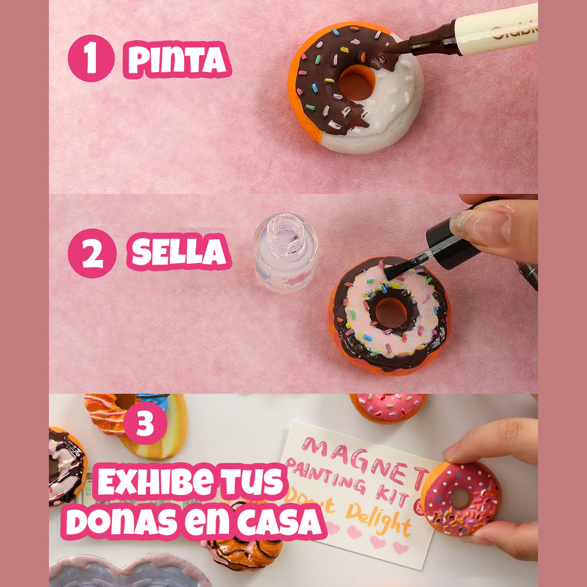 KIT CREATIVO PARA PINTAR IMANES - DONUT DELIGHT