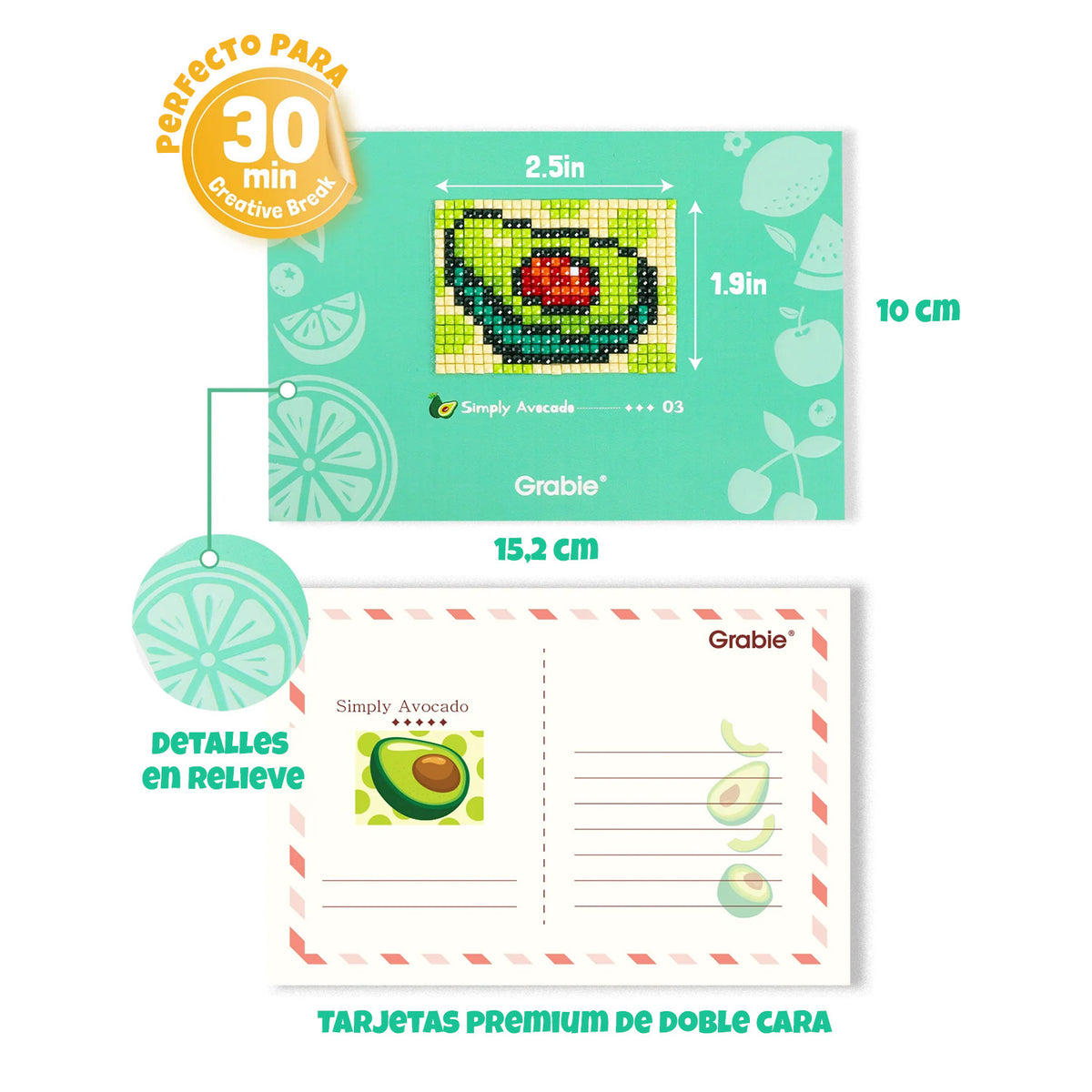 KIT DE MINI TARJETAS DE ARTE CON DIAMANTES - FRESH PICKINGS