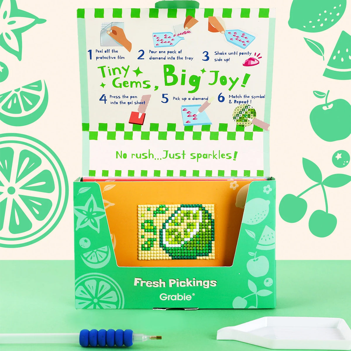 KIT DE MINI TARJETAS DE ARTE CON DIAMANTES - FRESH PICKINGS