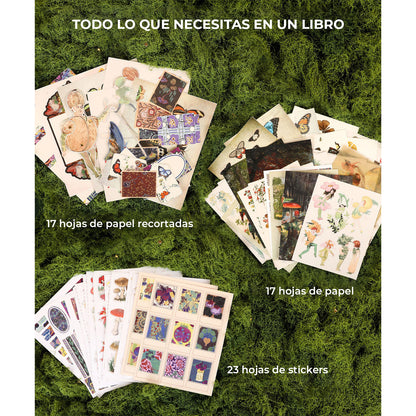 LIBRO DE ACTIVIDADES DE COLLAGE LA MUSA BOTÁNICA DE MÁS DE 200 PÁGINAS - GRABIE