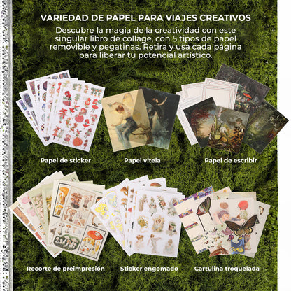 LIBRO DE ACTIVIDADES DE COLLAGE LA MUSA BOTÁNICA DE MÁS DE 200 PÁGINAS - GRABIE
