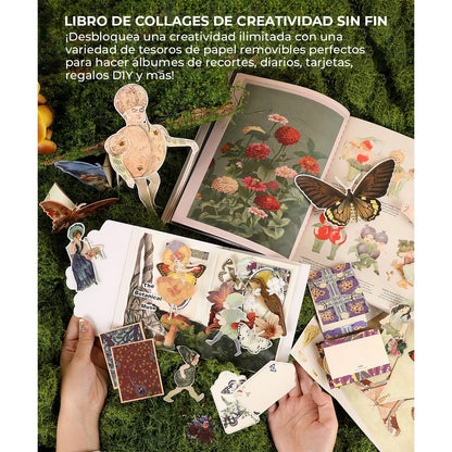 LIBRO DE ACTIVIDADES DE COLLAGE LA MUSA BOTÁNICA DE MÁS DE 200 PÁGINAS - GRABIE