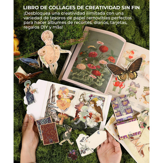 LIBRO DE ACTIVIDADES DE COLLAGE LA MUSA BOTÁNICA DE MÁS DE 200 PÁGINAS - GRABIE