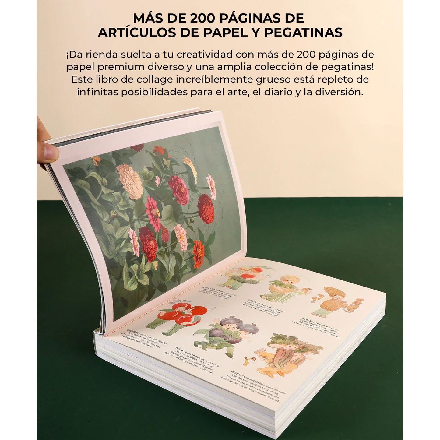 LIBRO DE ACTIVIDADES DE COLLAGE LA MUSA BOTÁNICA DE MÁS DE 200 PÁGINAS - GRABIE