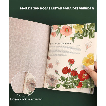 LIBRO DE ACTIVIDADES DE COLLAGE LA MUSA BOTÁNICA DE MÁS DE 200 PÁGINAS - GRABIE