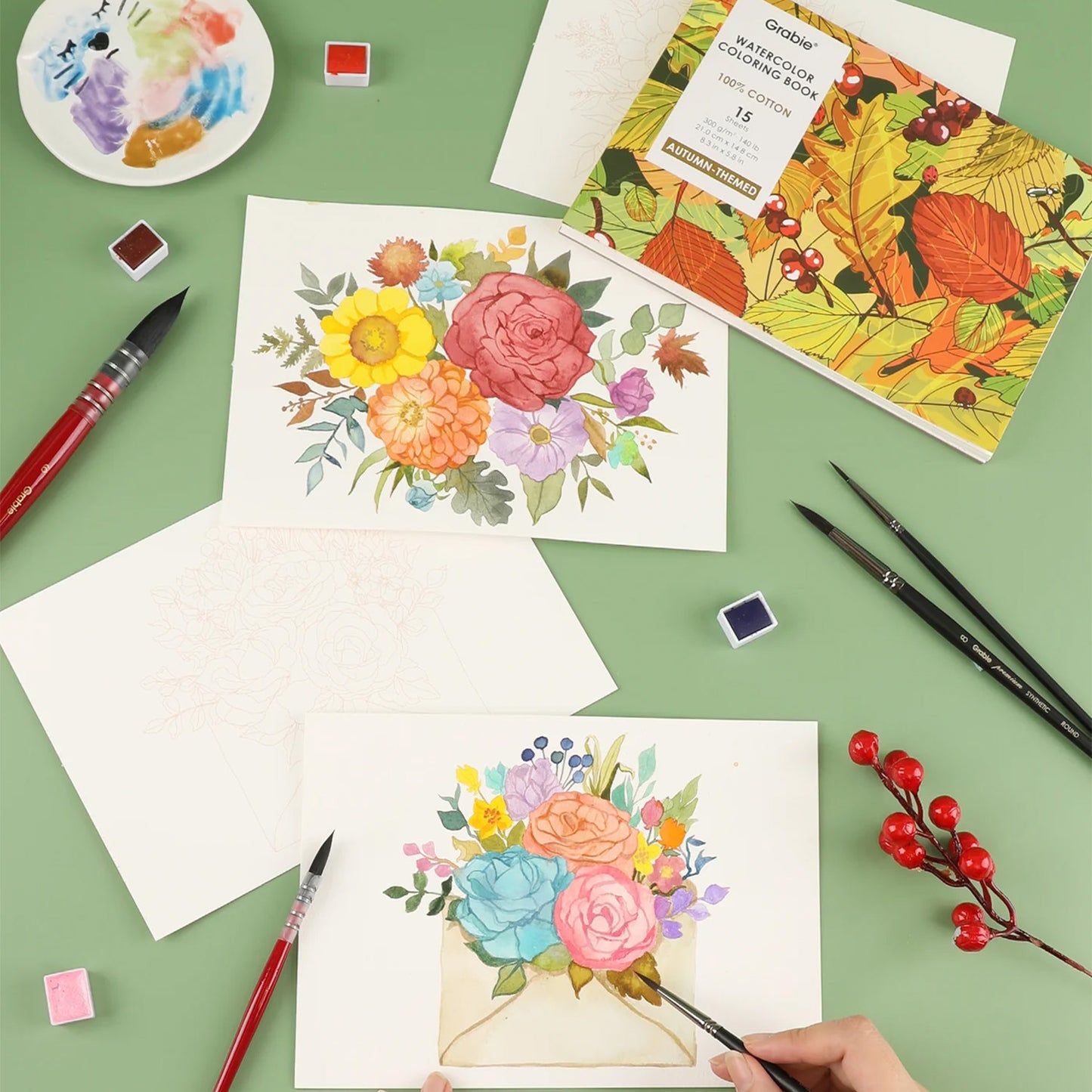 COLORING CLUB - CAJA PARA COLOREAR CON ACUARELA DE TEMÁTICA OTOÑO