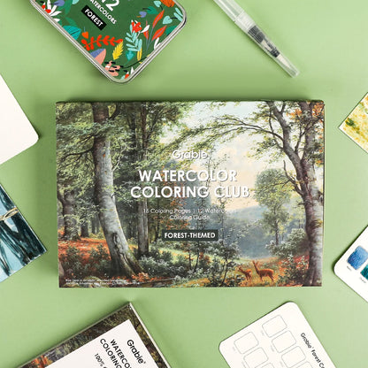 COLORING CLUB - CAJA PARA COLOREAR CON ACUARELA DE TEMÁTICA BOSQUE