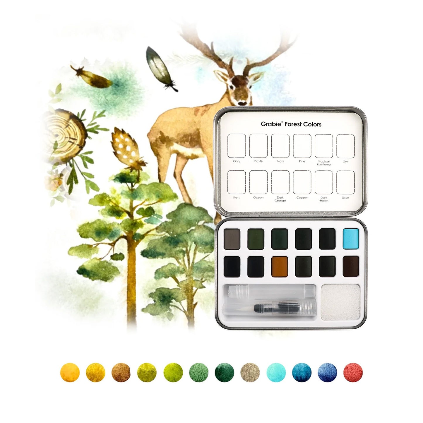 COLORING CLUB - CAJA PARA COLOREAR CON ACUARELA DE TEMÁTICA BOSQUE